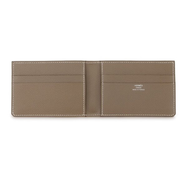 HERMES HSellier Horizontal Card Case Evercolor Etoupe - Picture 5 of 7
